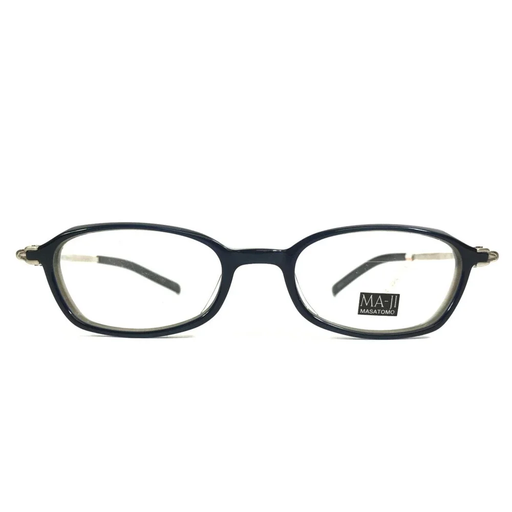 Ma-Ji Masatomo Eyeglasses Frames M3-5009 Col 75A Blue Silver Full Rim 46-19-140